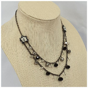 Glass Beads Rhinestones Floral Mixed Materials 18"